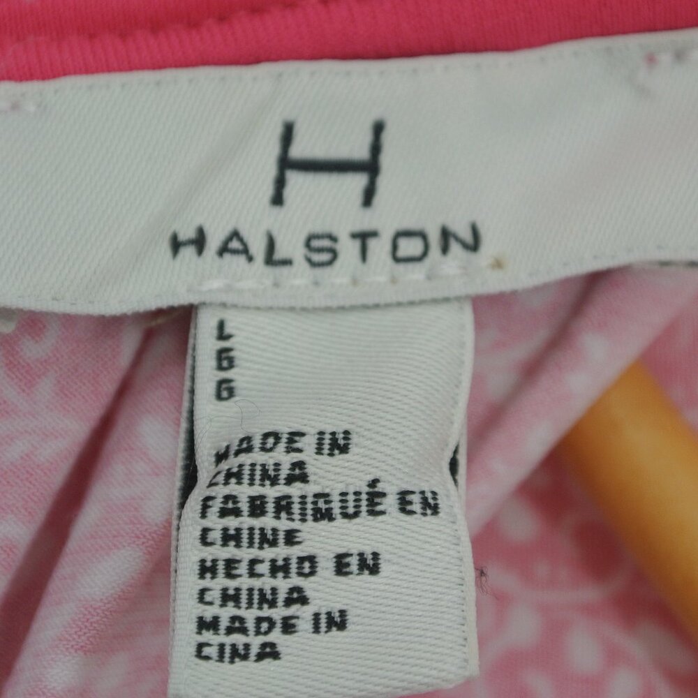 Halston Pink Floral Smocked Waist Sleeveless Midi Dress Size S - Picture 12 of 13